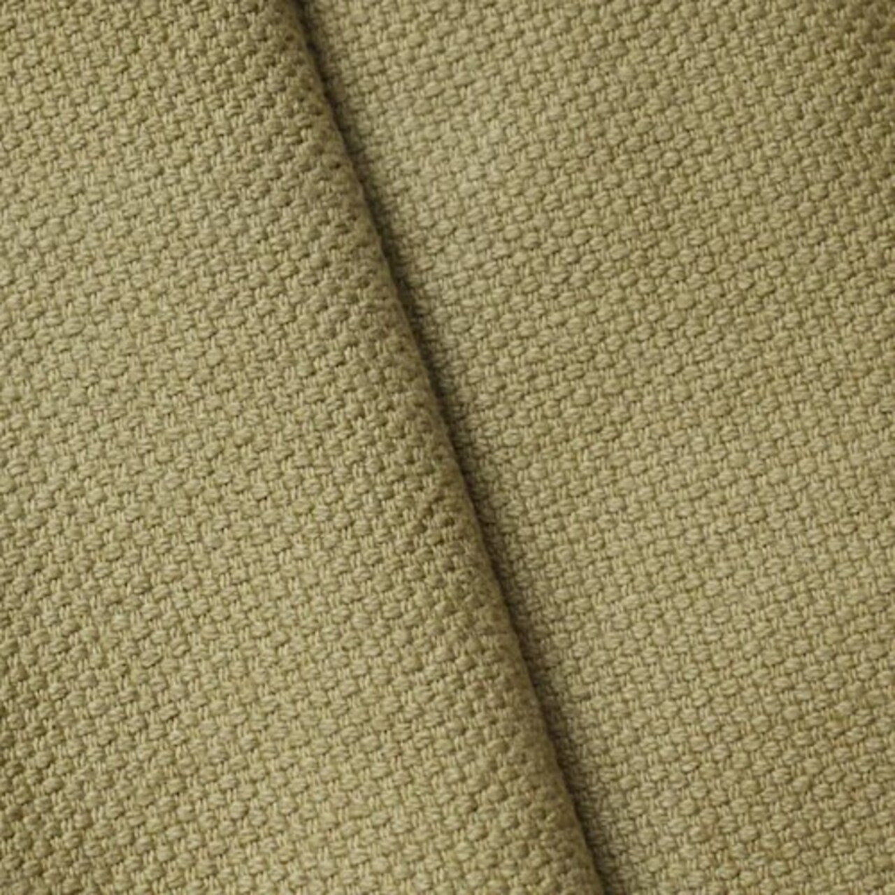 Antique Beige Cotton Textured Basket Woven Decorating Fabric By the Yard